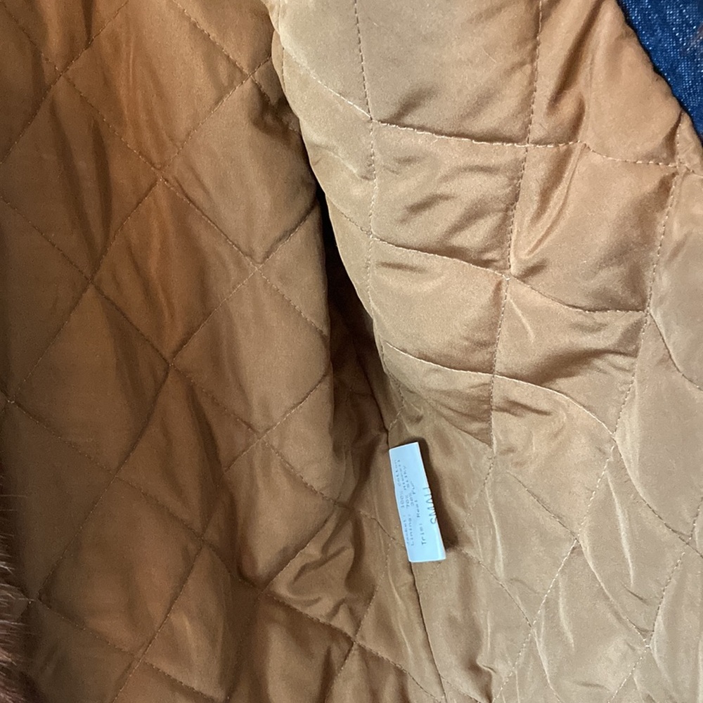 Edwards Lowell Beverly Hills Vintage Jacket With Mink Fur St. Moritz Denim Small - Picture 5 of 12